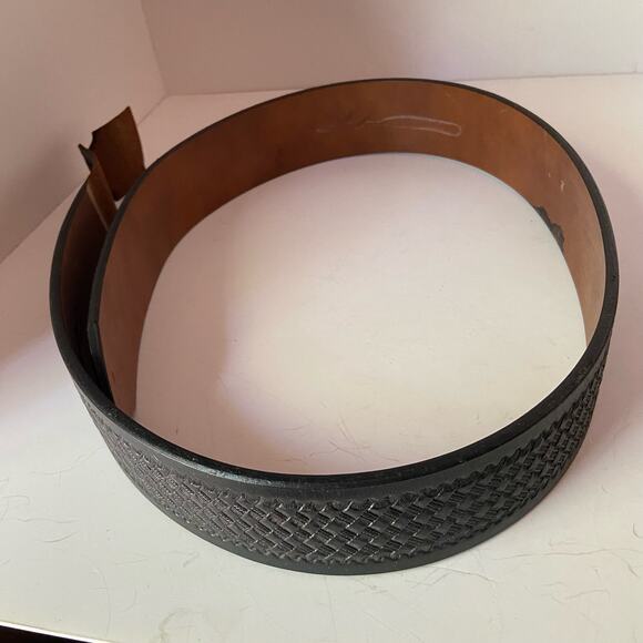 Leather Belt 36BB Don Hume Miami, Okla Hand Tooled Black Unfinished - Picture 2 of 15